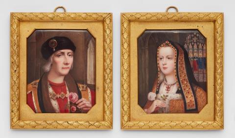 Henry Bone - Enamelled portraits of Henry VII and Elisabeth of England