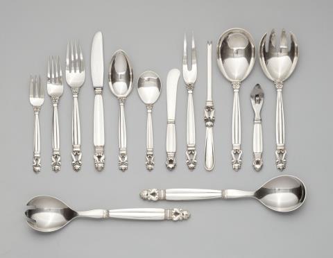 A silver cutlery set by Georg Jensen, model no. 62