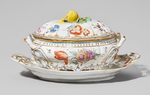 A Nymphenburg porcelain tureen with original stand 