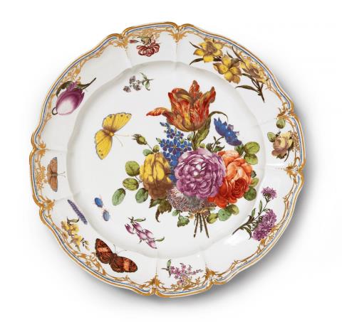 A magnificent Nymphenburg porcelain platter related to the court service