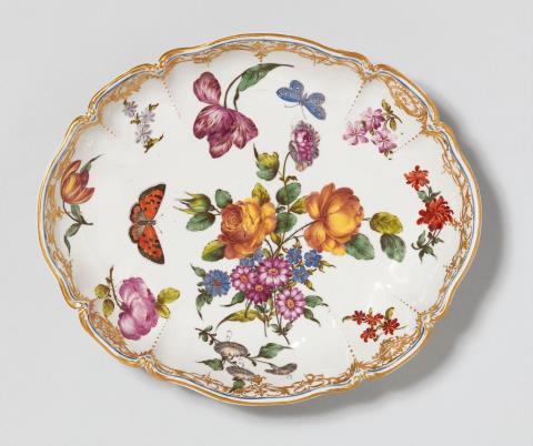 An oval Nymphenburg porcelain dish related to the court service