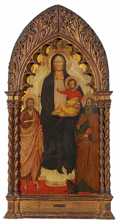 Jacopo di Cione - Madonna mit Kind und den Heiligen Johannes der Täufer und Antonius Abbas
