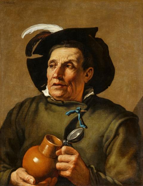 Hendrick Bloemaert - Bildnis eines Mannes mit einem Bierkrug