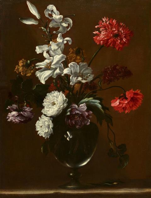 Nicolas Baudesson - Flowers in a Glass Vase
