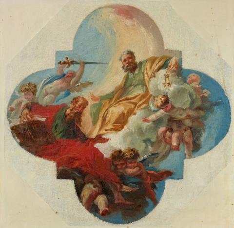 Sebastiano Ricci, attributed to - Saints Peter and Paul in Glory
