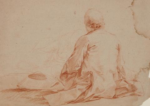 Probably french school - Back View of a Seated Man
