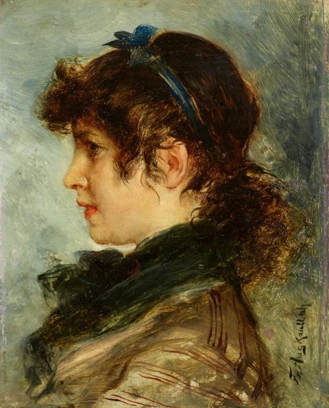 Friedrich August von Kaulbach - Portrait of a Young Woman