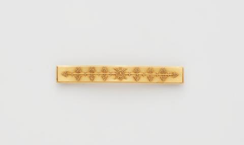 Elisabeth Treskow - A 14k gold granulation pin brooch
