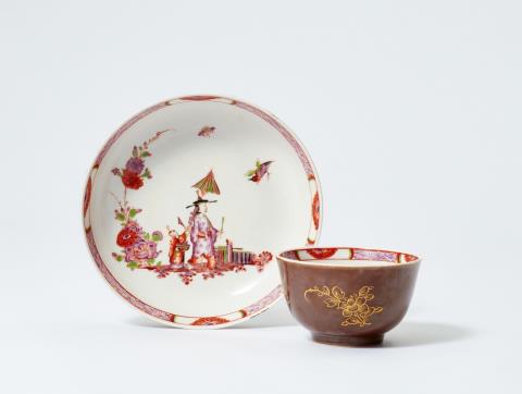 Johann Ehrenfried Stadler - A rare Meissen porcelain tea bowl and saucer with Stadler Chinoiseries