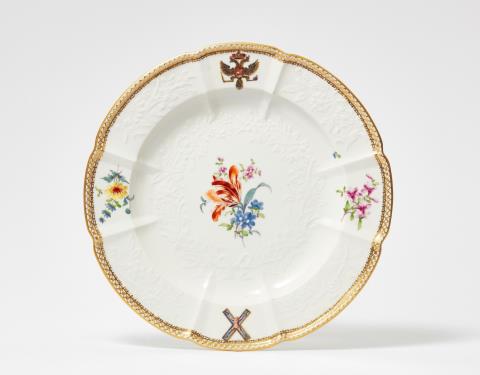 Johann Friedrich Eberlein - A Meissen porcelain plate from a later order for the St. Andrew's service