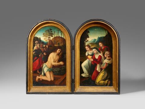 Niederländischer Meister des 16. Jahrhunderts - Diptychon mit Szenen aus der Passion Christi