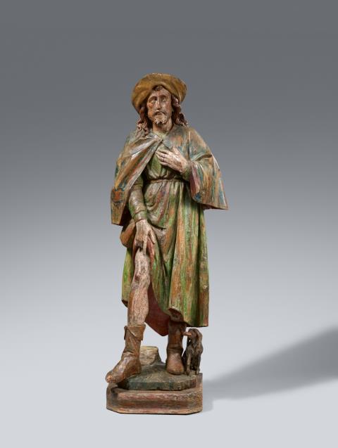 Probably Flemish second half 15th century - A figure of Saint Roch, presumably Flemish, second half 15th century