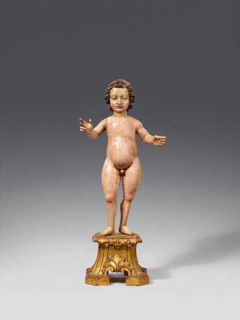 Mechelen - A Mechelen carved wooden figure of the blessing Christ Child, circa 1510/1520