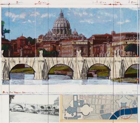 Christo - Ponte Sant'Angelo, Wrapped, Project for Rome