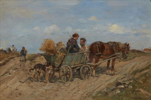 Hugo Mühlig - Horse Cart in the Fields