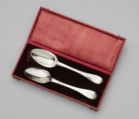 Johann Jacob Müller - Two silver spoons from the dinner silver of Friedrich Wilhelm II