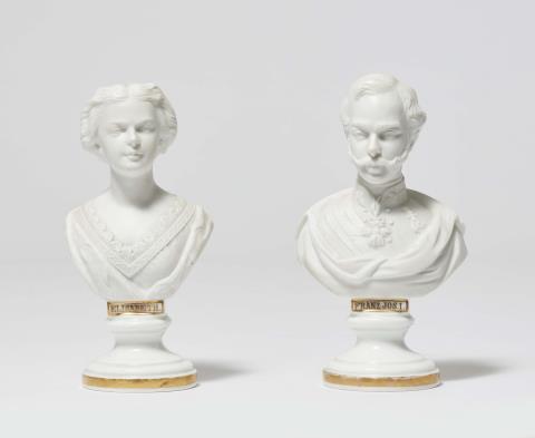  Vienna, Imperial Manufactory - A pair of Royal Vienna porcelain busts of Emperor Franz-Joseph and Empress Elisabeth