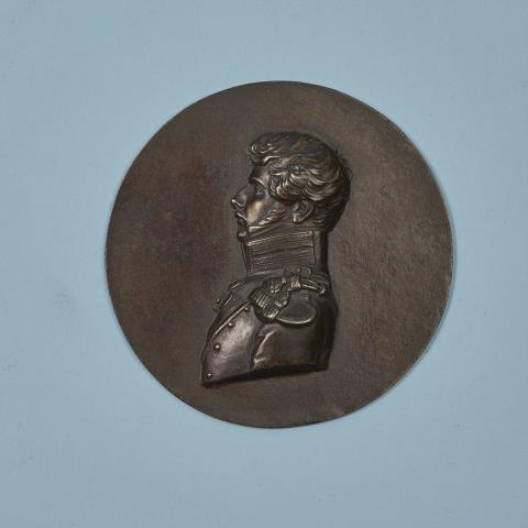 Leonhard Posch - A round cast iron plaque with a portrait of Prince Friedrich Wilhelm Ferdinand Radziwill