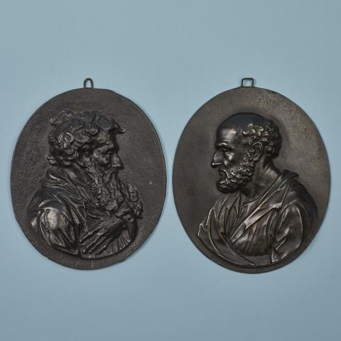 Leonhard Posch - Two oval cast iron plaques