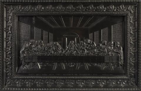 Leonhard Posch - A large cast iron relief plaque with the Last Supper after Leonardo da Vinci