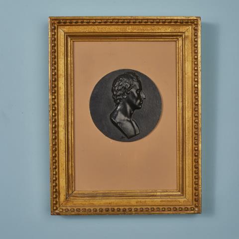 Leonhard Posch - A round cast iron plaque with a portrait of Friedrich von Schiller
