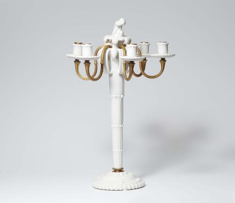 Adolph Amberg - A Berlin KPM porcelain candelabra from Amberg's centrepiece