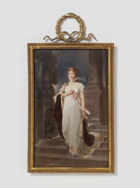 Gustav Karl Richter - A Berlin KPM porcelain plaque with a portrait of Queen Luise of Prussia