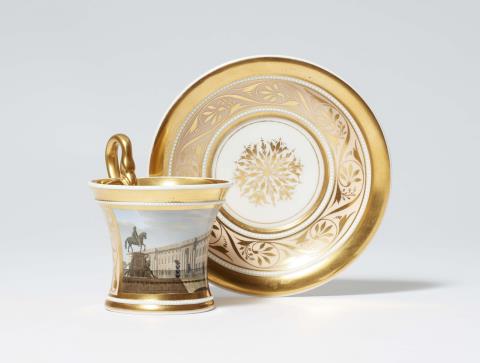 Carl Daniel Freydanck - A Berlin KPM porcelain cup and saucer with a view of the “Royal Palace in Berlin”
