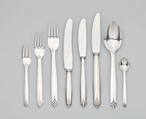 Aage Weimar - A Copenhagen silver cutlery set by Evald Nielsen, model no. 37