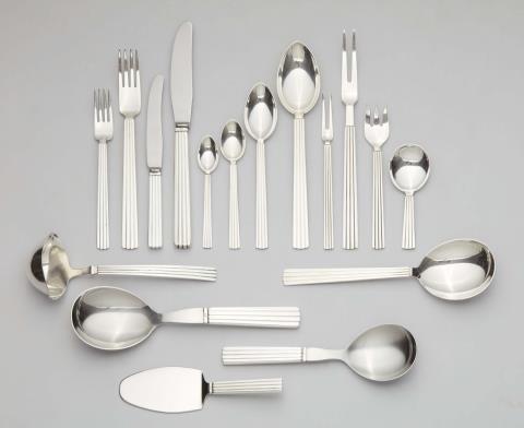 An extensive Copenhagen silver cutlery set by Georg Jensen, model no. 9