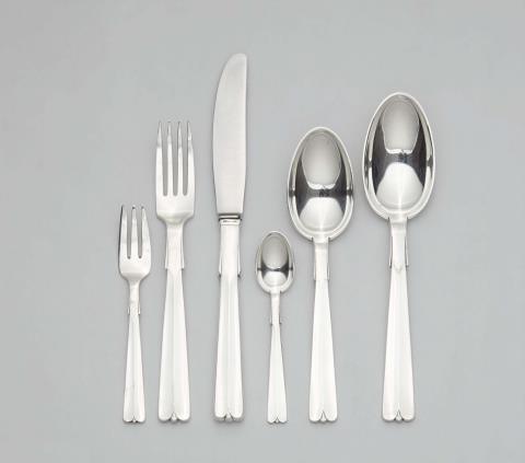 Hans Hansen - A Kolding silver cutlery set by Hans Hansen, model Arvesølv no. 7