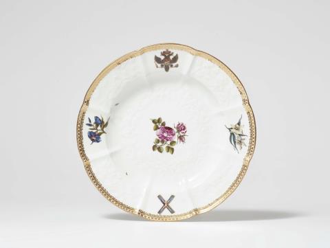 Johann Friedrich Eberlein - A Meissen porcelain plate from the St. Andrew service made for Tzarina Elisabeth I