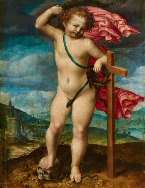  Antwerpener Meister - Cupido über den Tod triumphierend