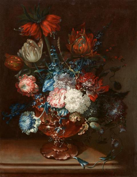 Johann Martin Metz - Still Life with an Emperor's Crown, Tulips, Peonies, Morning Glory, Snowball Flowers and Hyacinths