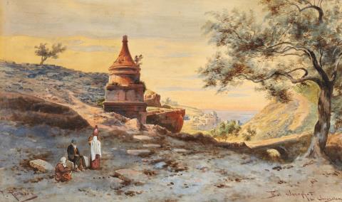 Friedrich Perlberg - Das Grab des Absalom im Tal von Jasapha bei Jerusalem