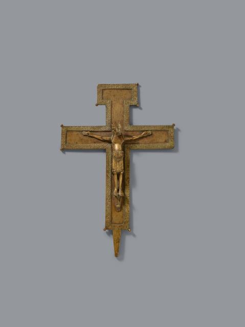 German 2nd half 12th century - A German bronze processional cross, probably second half 12th century