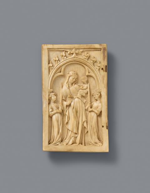 Frankreich 1. Viertel 14. Jahrhundert - Madonna mit Kind mit zwei Engeln