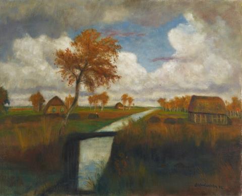 Otto Modersohn - Herbst im Moor - Moorbrücke