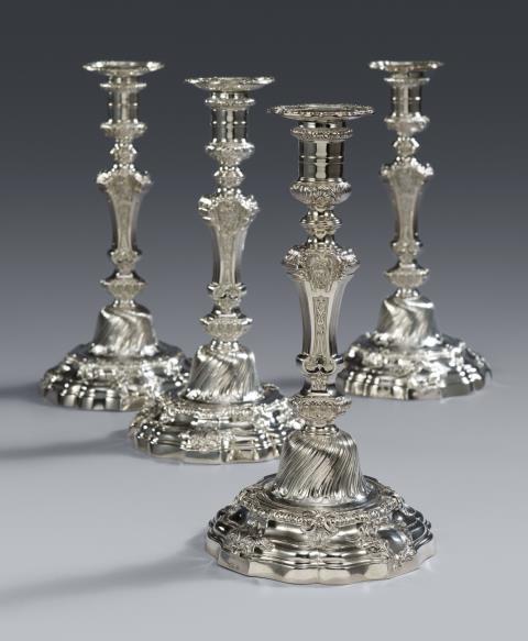 An exceptional set of Parisian silver candlesticks