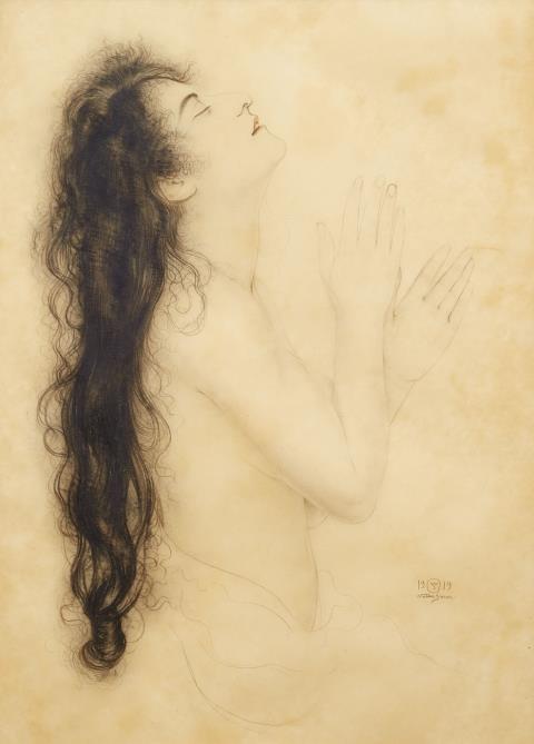 Walter Sauer - Portrait of a Woman with Long Hair