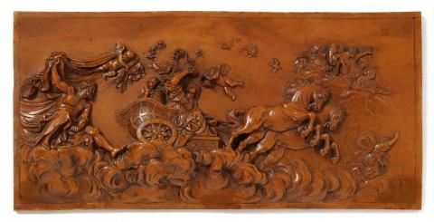 Flemish 17th century - A 17th century Flemish boxwood relief with Neptune and Amphitrite
