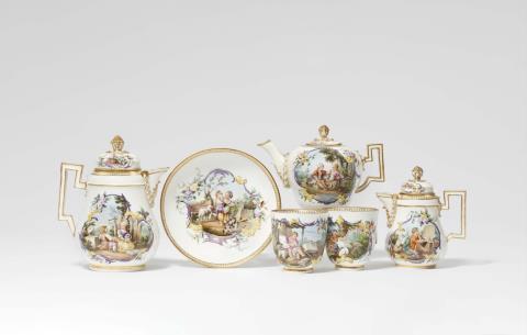 Six items from a Meissen porcelain déjeuner with children