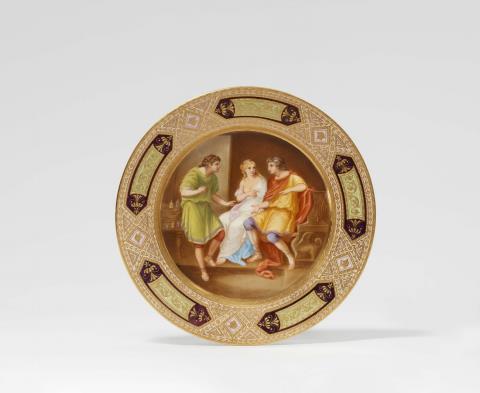 Angelika Kauffmann - A Royal Vienna porcelain plate 'Apelles and Alexander'