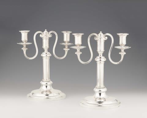 A pair of Bonn silver candelabra made for the Grand Master of the Teutonic Order