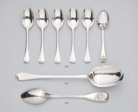Six Celle silver spoons