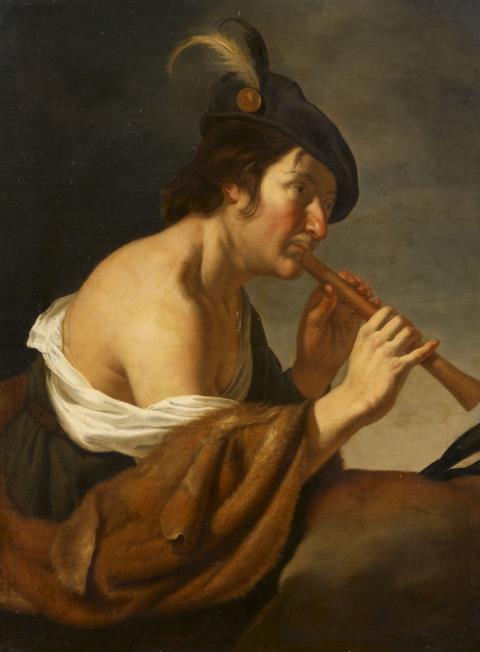 Jan van Bijlert - Portrait of a Man with a Flute