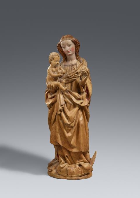 Franconia - A Franconian carved limewood figure of the Virgin and Child, circa 1470