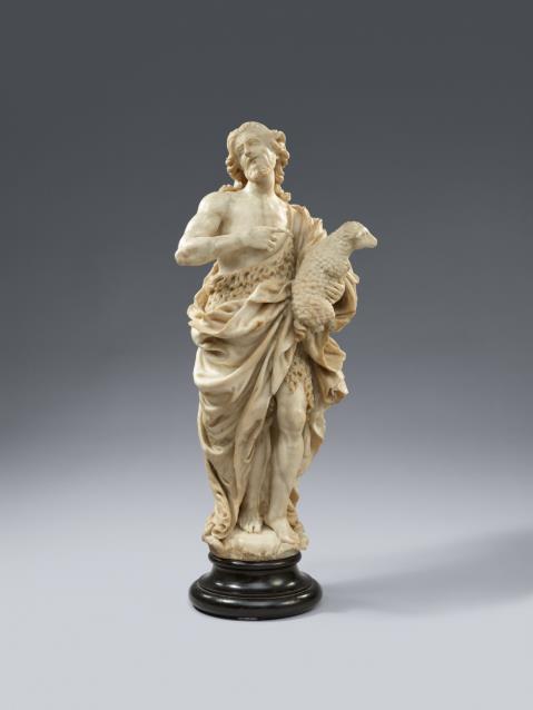 Jean del Cour - An alabaster figure of John the Baptist, circle of Jean del Cour