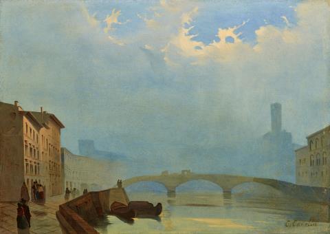 Carlo Canella - View of the Arno Near Pisa