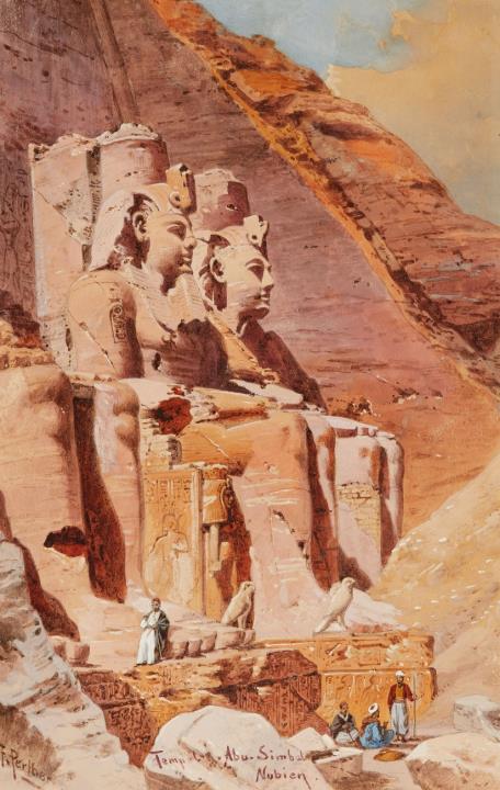 Friedrich Perlberg - The Monumental Statues at the Mountain Temple of Abu Simbel in Egypt